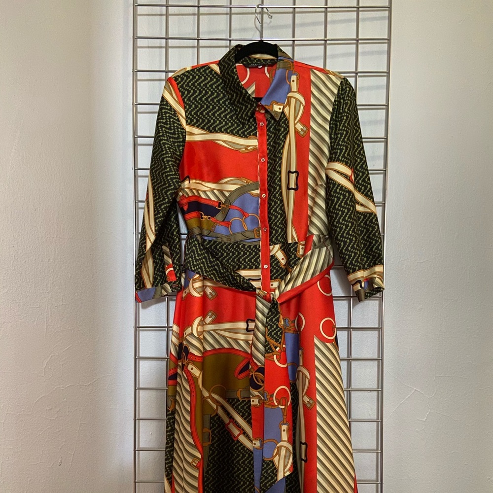 Zara scarf print dress